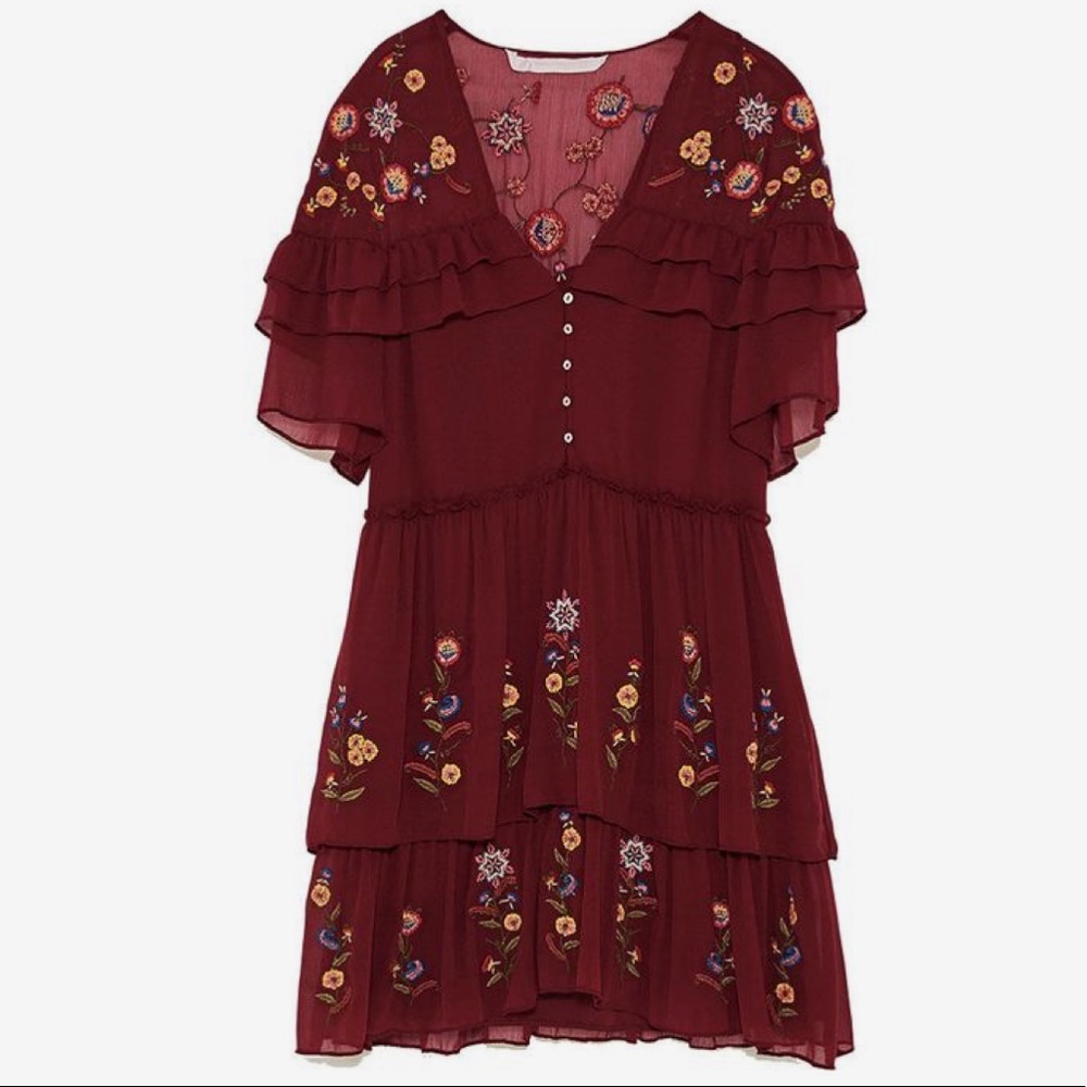Embroidered mini dress